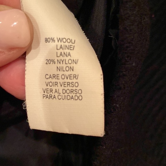 Anne Klein black wool jacket with toggle button closure. Herringbone weaveSize S - Picture 8 of 13